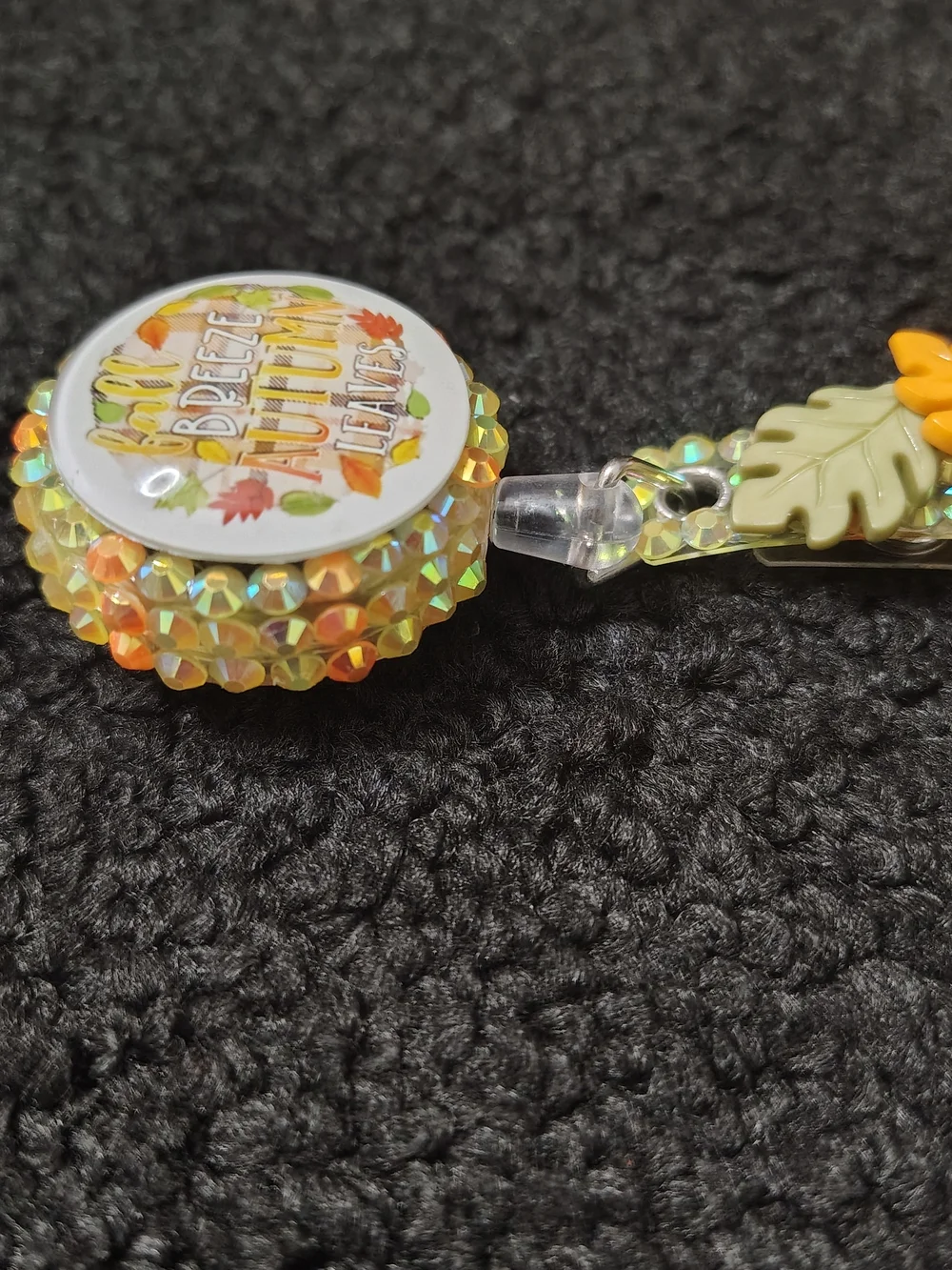 Fall Autumn leaves Retractable Badge Reel Work Id Holder Nurse Teacher Id